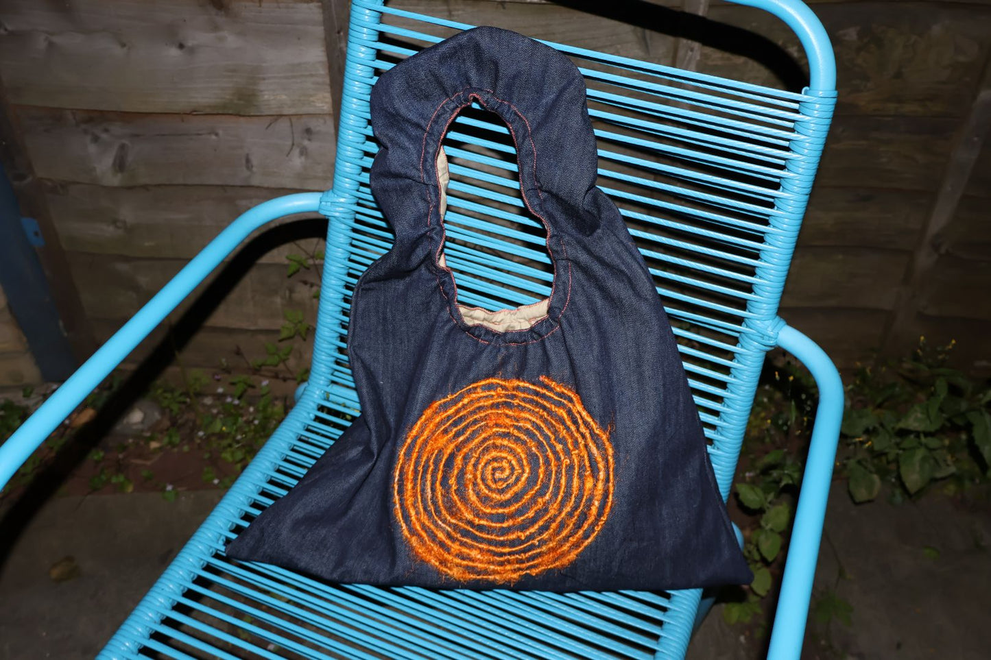 Blue denim large swirly